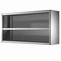 RVS WANDKAST, ZONDER DEUREN, L 1400 MM